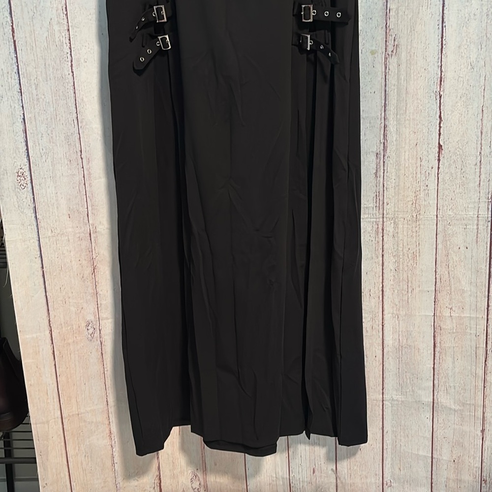 NWT HALARA High Waisted Decorative Buckle Split 2-in-1 Maxi Casual Skirt - Picture 7 of 13